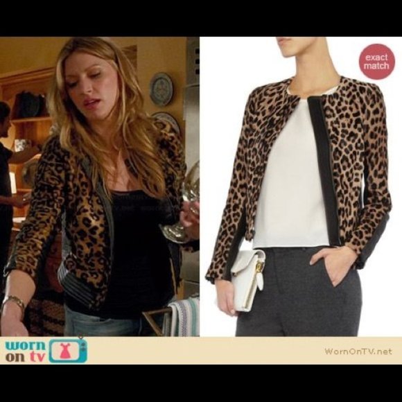ALC Leopard Ponyhair Calf Skin Silk Leather Saville Jacket